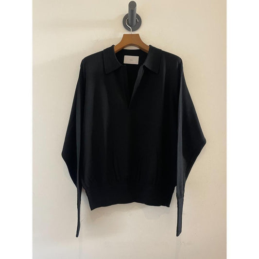 SUGARHILL 【シュガーヒル】 WOOL KNIT POLO BLACK (26440604) (26440604)