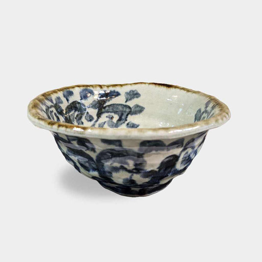 マルモ加藤陶器 美濃燒 章魚唐草紋 不規則5.5寸碗