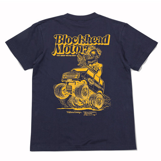 7STARS DESIGN x BLOCKHEAD MOTORS 3週年 印花 海軍藍 T恤