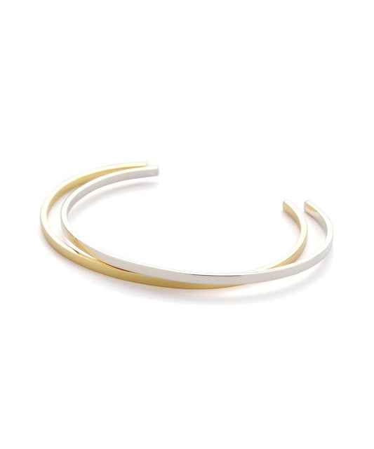 純銀雙層扁平設計 2.5mm寬 STERLING SILVER DOUBLE FLAT BANGLE 手鐲
