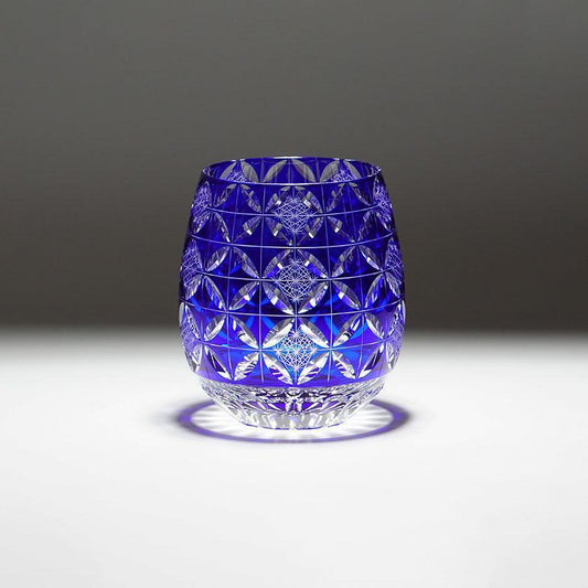 ienomi 菊七寶圖案 kiku shippo 藍色 切子玻璃杯