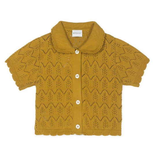 【50%off】MIPOUNET(ミポウネット)/ BIMBA COTTON OPENWORK CARDIGAN - OCHRE (MIPO-25SS-1516.45-OCHRE)