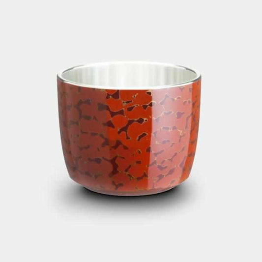 大阪浪華錫器 津輕工藝仕上 紅色唐塗 清酒杯