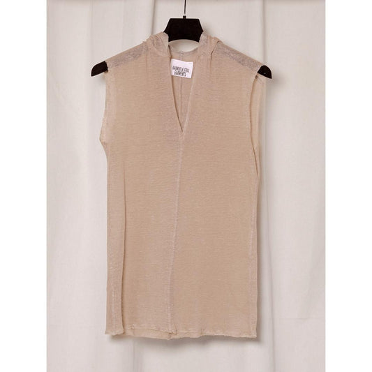 GABRIELA COLL GARMENTS | ガブリエラ コール ガーメンツ NO.333 LINEN JERSEY HOODED TOP STONE (S18-333) (S18-333)