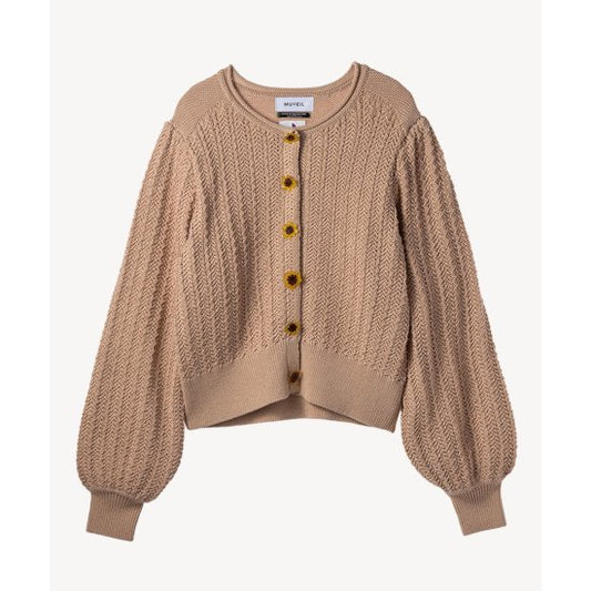 MUVEIL 【ミュベール】押し花ボタンカーディガン BEIGE (MA234KCD001) (MA234KCD001)