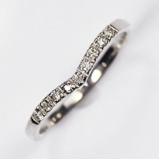 プラチナ ダイヤモンド0.1ct（SIクラス・鑑別書付） V字エタニティーリング エタニティリング 指輪 (SFB-SIKAN-IR542)