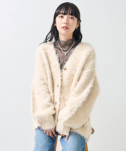 絨毛針織 V領開衫