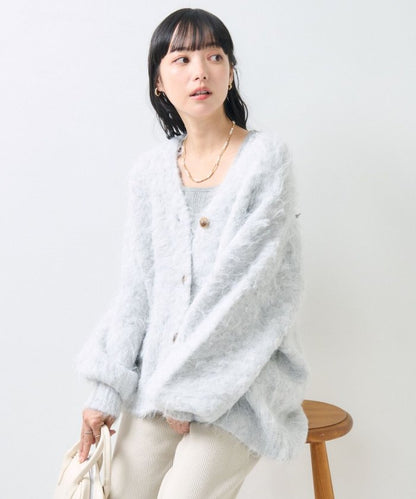 絨毛針織 V領開衫