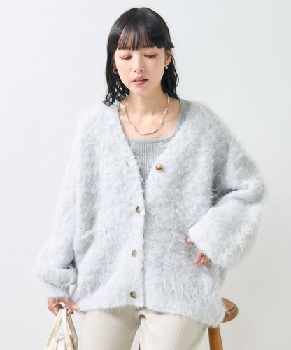 絨毛針織 V領開衫