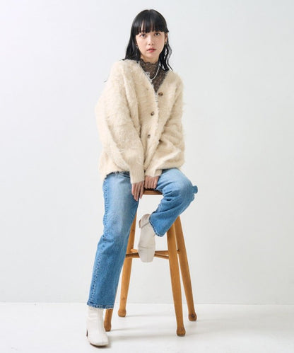 絨毛針織 V領開衫