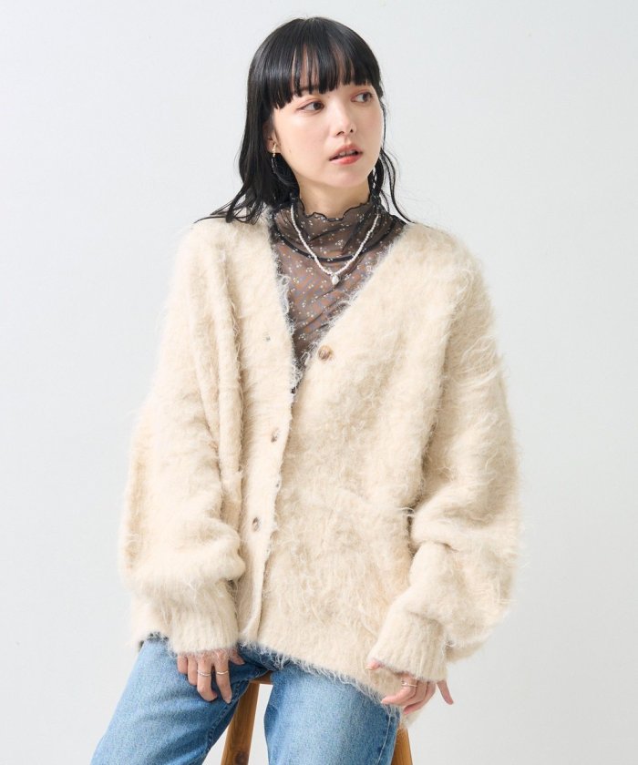 絨毛針織 V領開衫