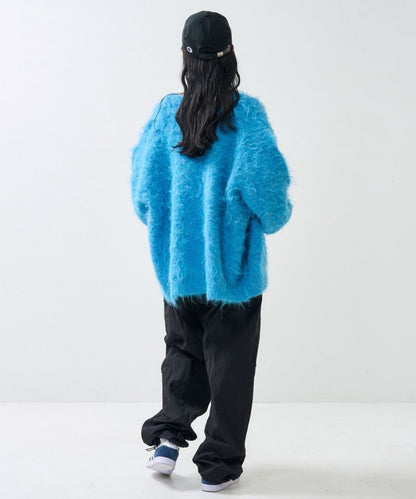 絨毛針織 V領開衫