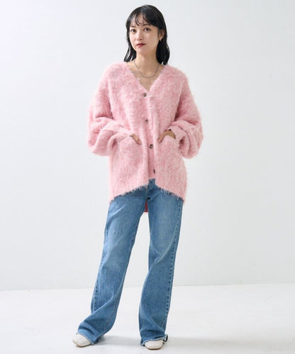 絨毛針織 V領開衫