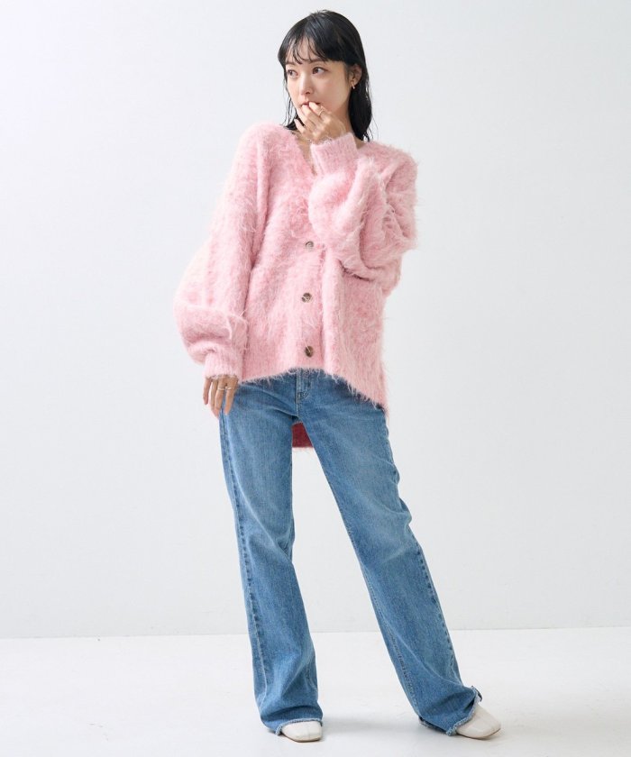 絨毛針織 V領開衫