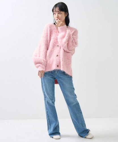 絨毛針織 V領開衫