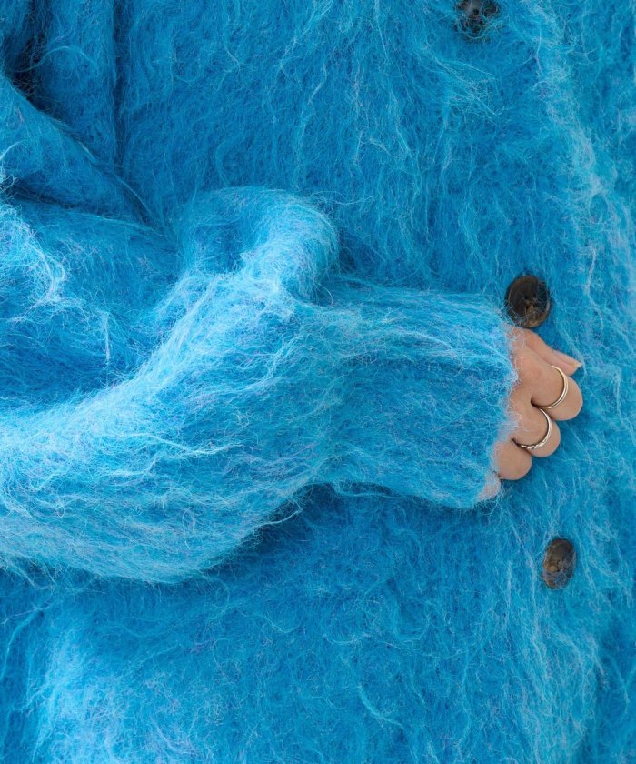 絨毛針織 V領開衫