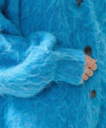 絨毛針織 V領開衫