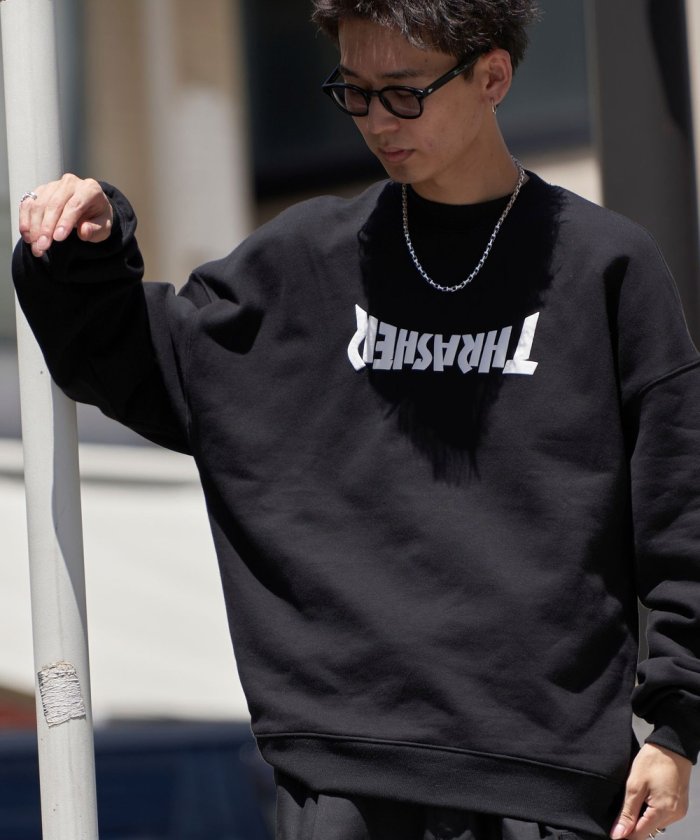 聯名 UPSIDE DOWN LOGO SWEAT/裡起毛圓領衛衣