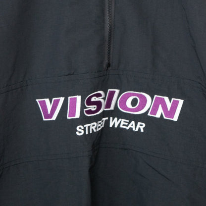 VISION STREET WEAR <男女通用>半拉鍊尼龍套頭衫 黑色［特價］ (CT6888BK)