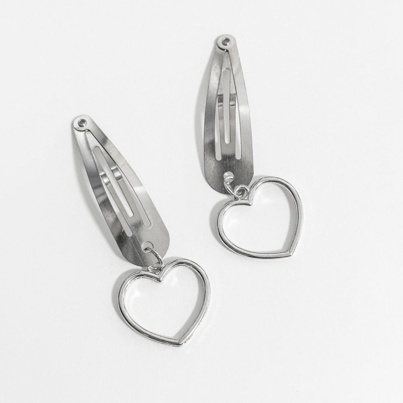 帶吊墜的髮夾套裝 心形 (AO4665E)