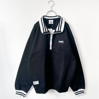 VISION STREET WEAR 毛領立領半拉鍊上衣 黑色【特價】 (CT6832)