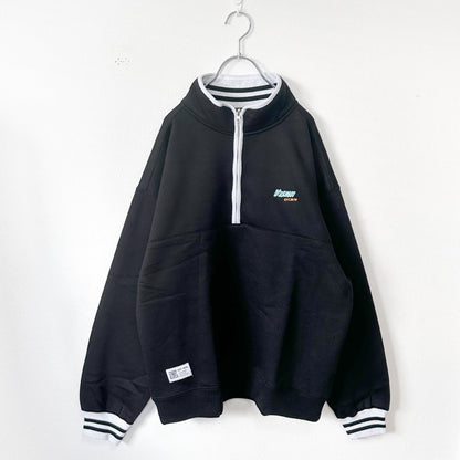 VISION STREET WEAR 毛領立領半拉鍊上衣 黑色【特價】 (CT6832)