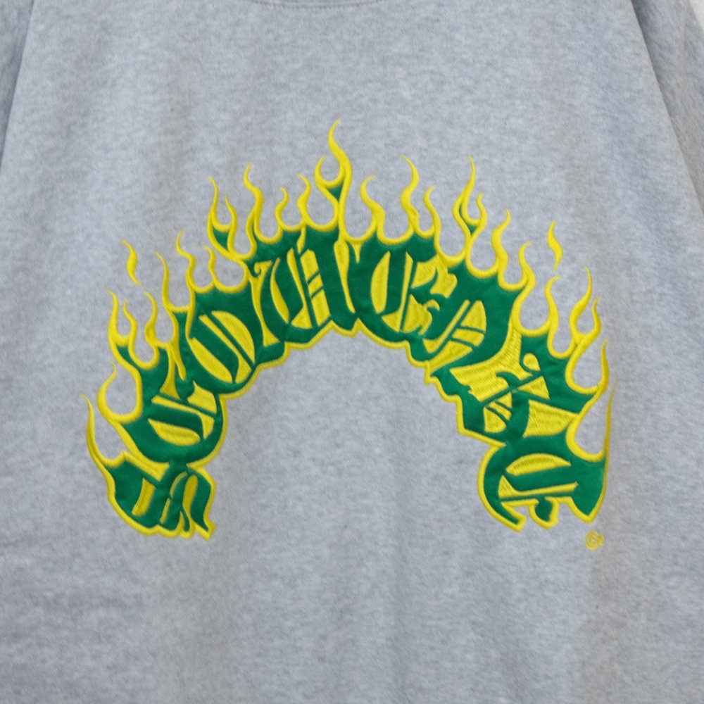 SEQUENZ FLAME THUG'S 火焰logo刺繡衛衣 灰色［特價］ (CT6798GY)
