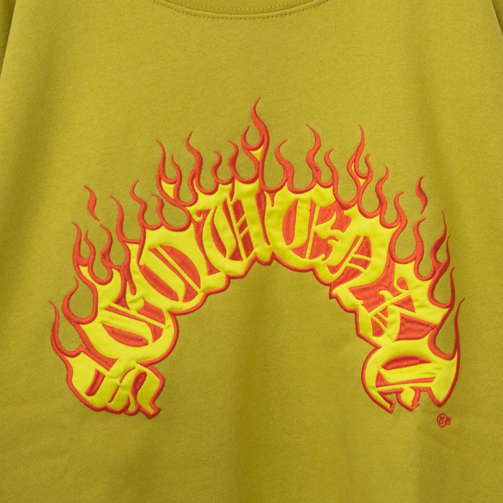 SEQUENZ FLAME THUG'S 火焰logo刺繡衛衣 黃芥末色［特價］ (CT6798YL)