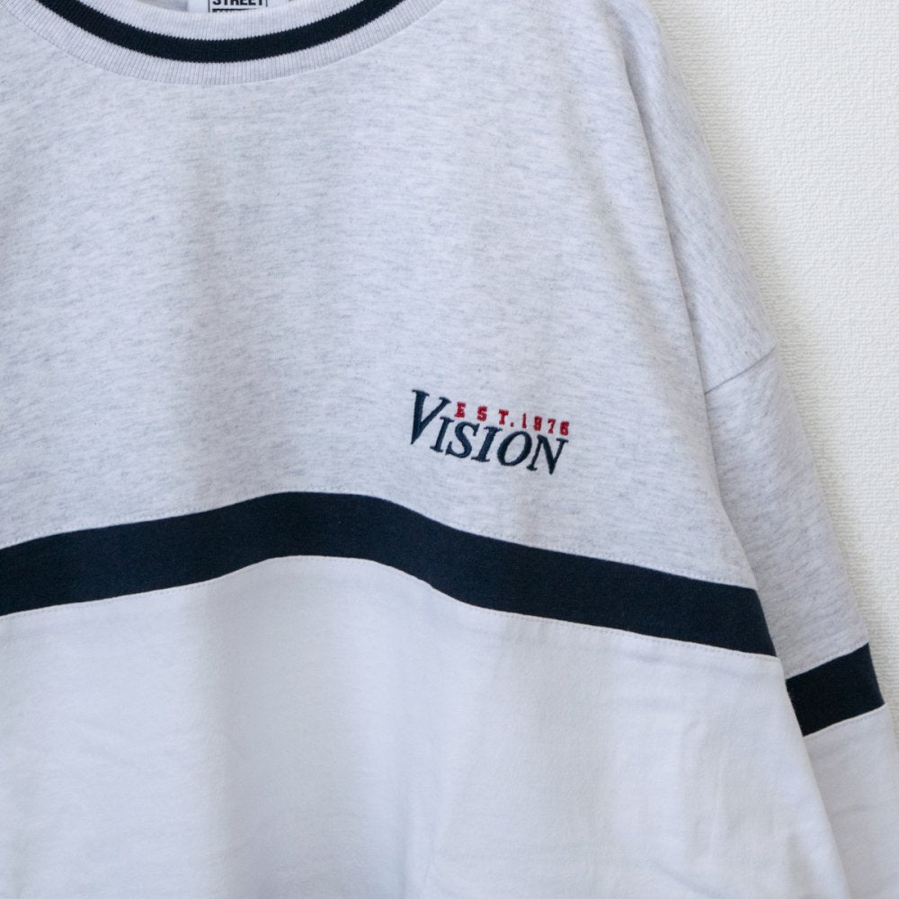 VISION STREET WEAR 網格拼接 短袖T恤 灰色［特賣］ (CT6769GY)