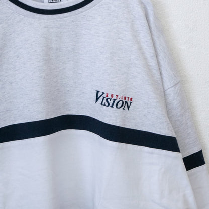 VISION STREET WEAR 網格拼接 短袖T恤 灰色［特賣］ (CT6769GY)
