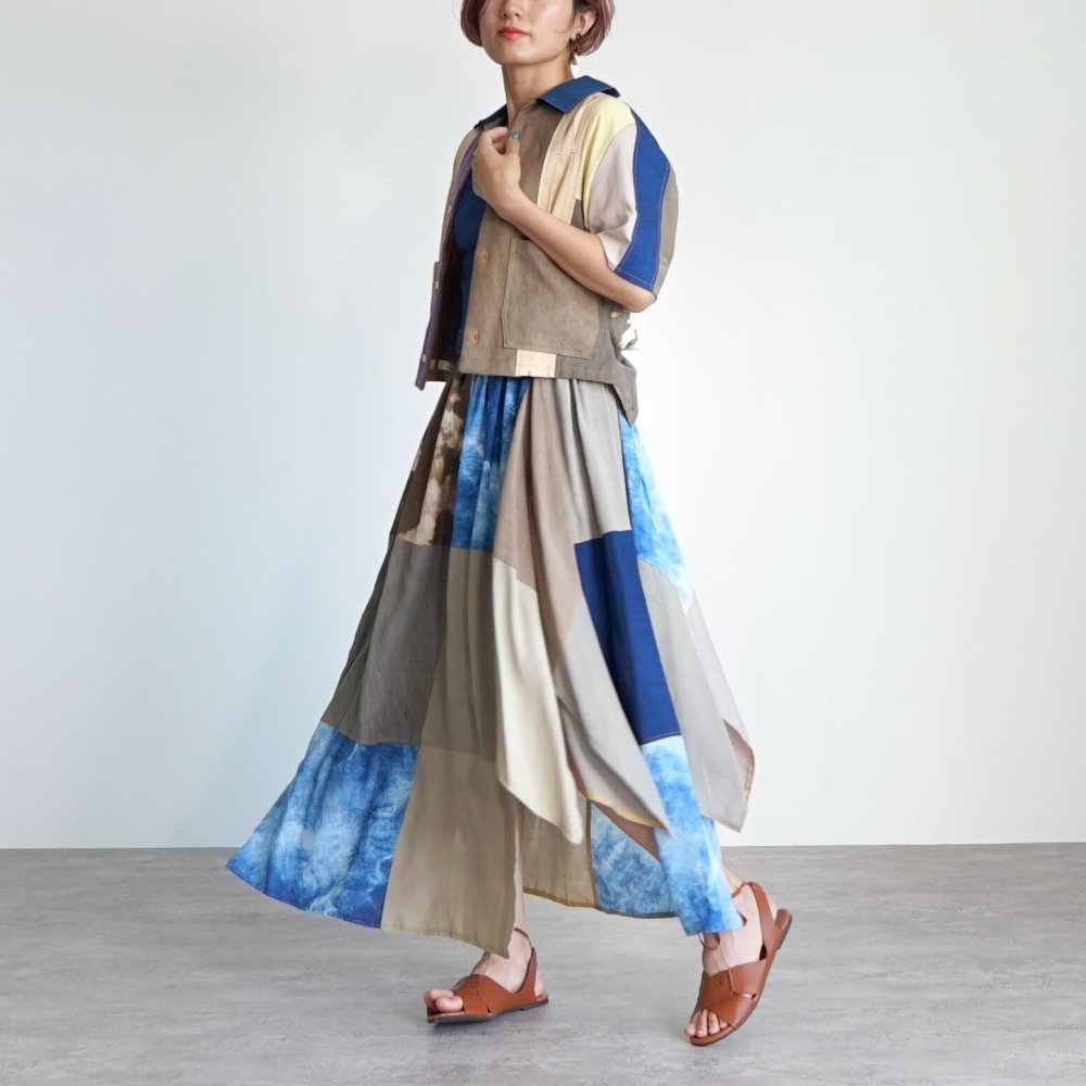 格子裙/三河織物