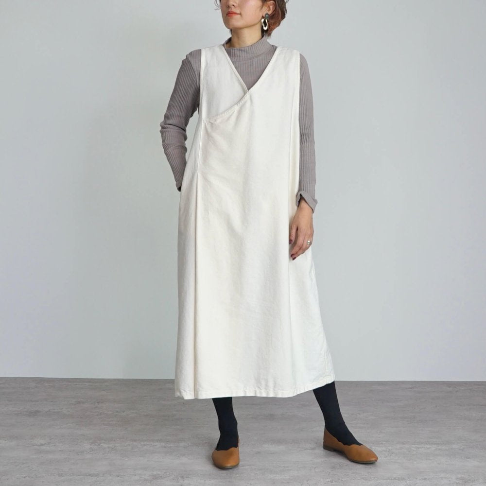 【福袋】高領針織上衣/粉米色＋連衣裙/米白色