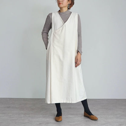 【福袋】高領針織上衣/粉米色＋連衣裙/米白色