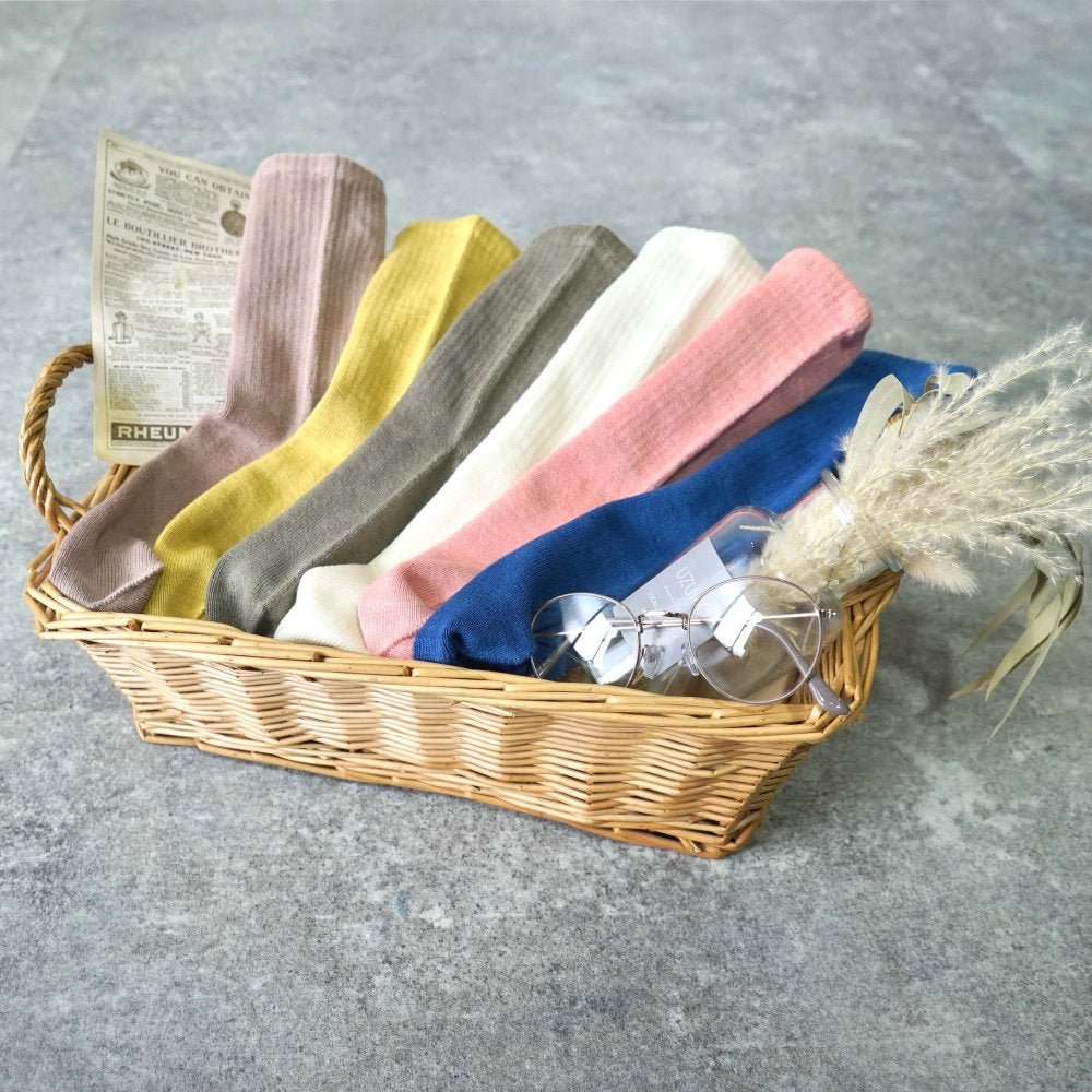 棉質自然襪/草木染6色/22-27厘米