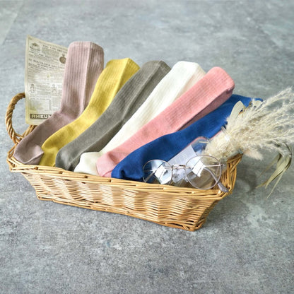 棉質自然襪/草木染6色/22-27厘米