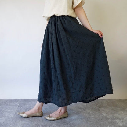 夏季長裙/黑色波點/遠州織物