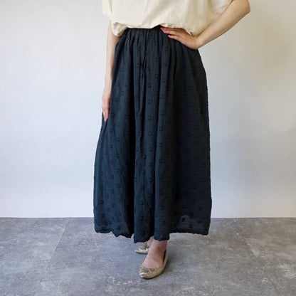 夏季長裙/黑色波點/遠州織物