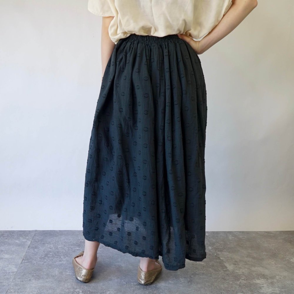 夏季長裙/黑色波點/遠州織物