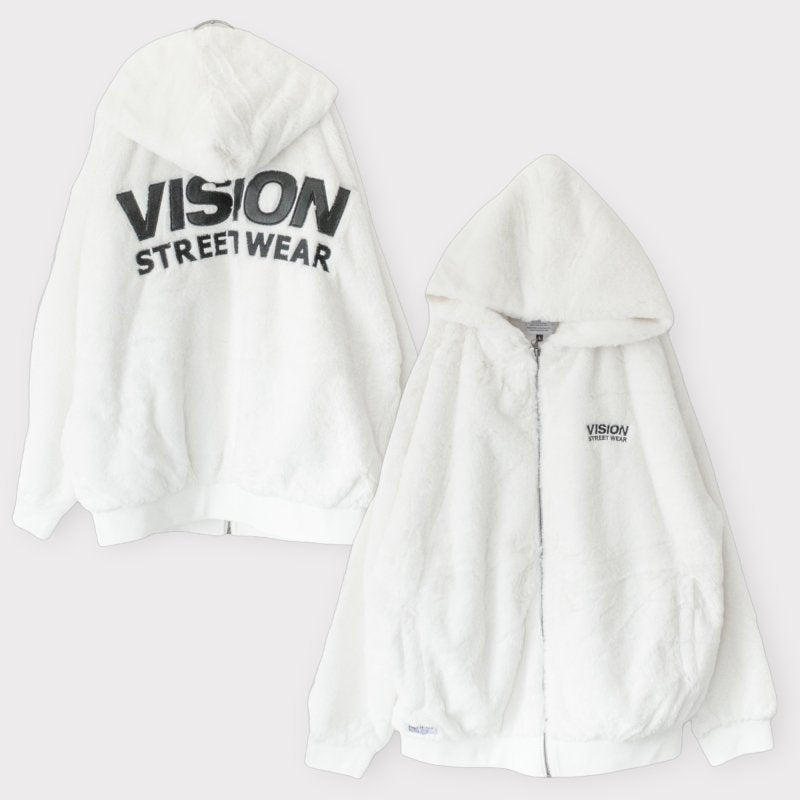 VISION STREET WEAR 毛皮連帽夾克 白色 (CT6972WH)