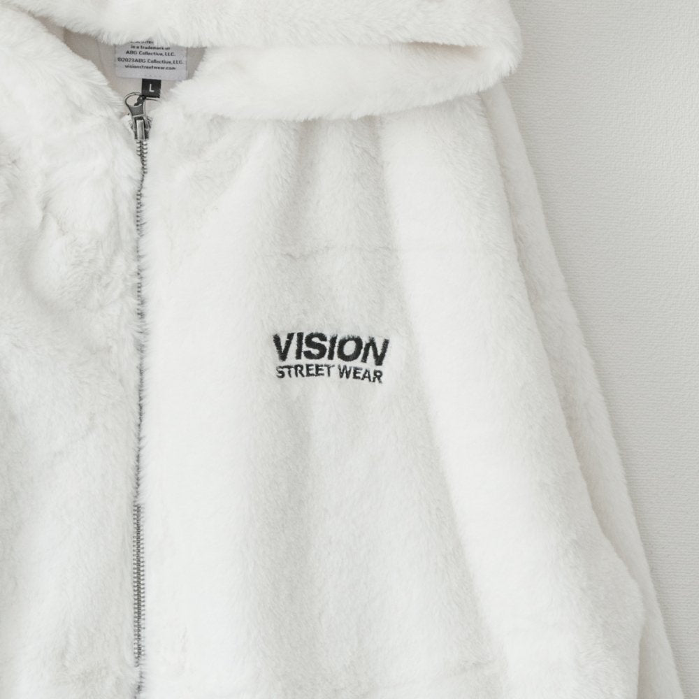 VISION STREET WEAR 毛皮連帽夾克 白色 (CT6972WH)