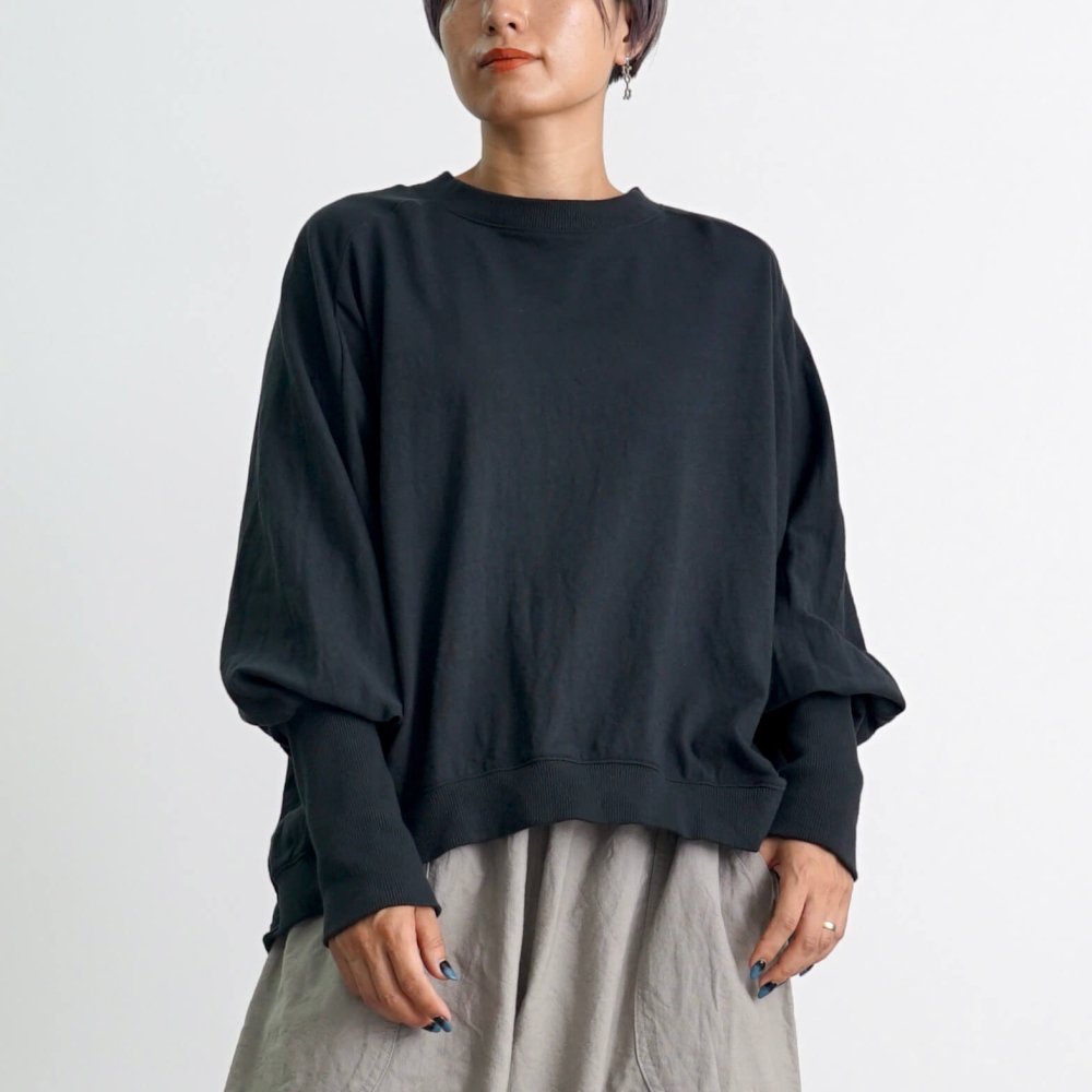 圓領衛衣/黑色/愛知縣產針織面料
