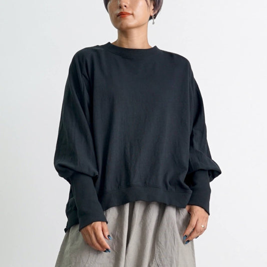 圓領衛衣/黑色/愛知縣產針織面料