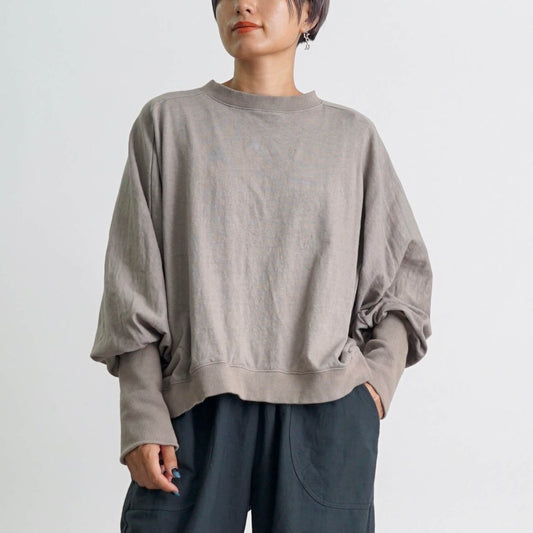 披肩式衛衣/卡其色/愛知縣產針織面料