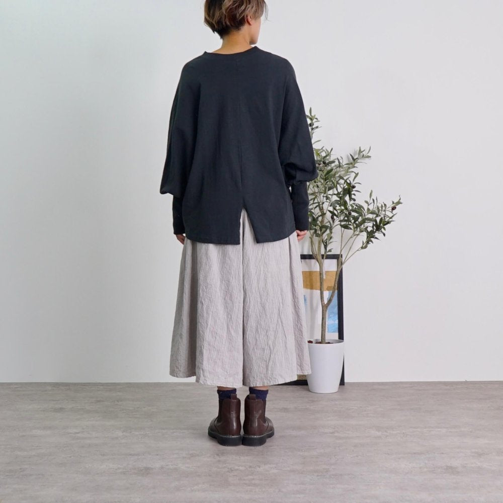 【福袋】圓領寬鬆衛衣/黑色+闊腿褲/淺灰色