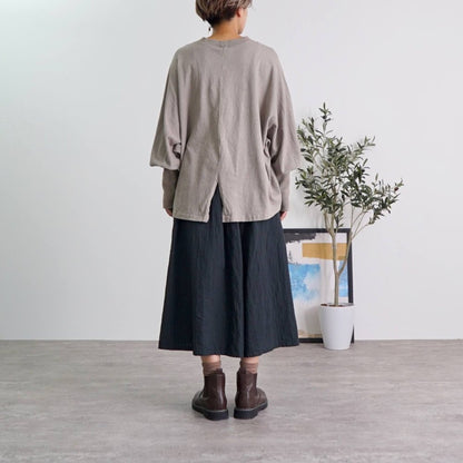 【福袋】圓領衛衣/卡其色+闊腿褲/黑色