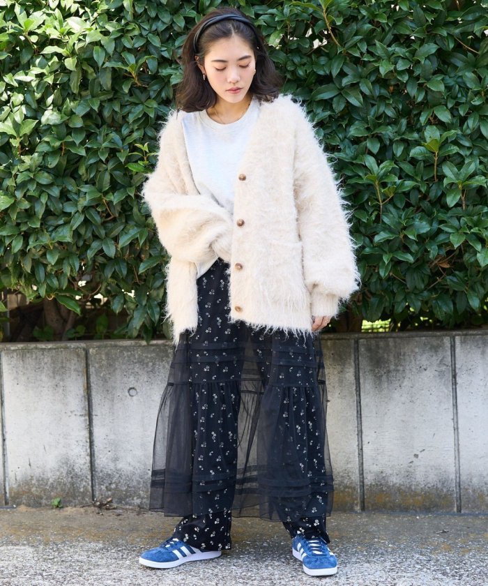 絨毛針織 V領開衫