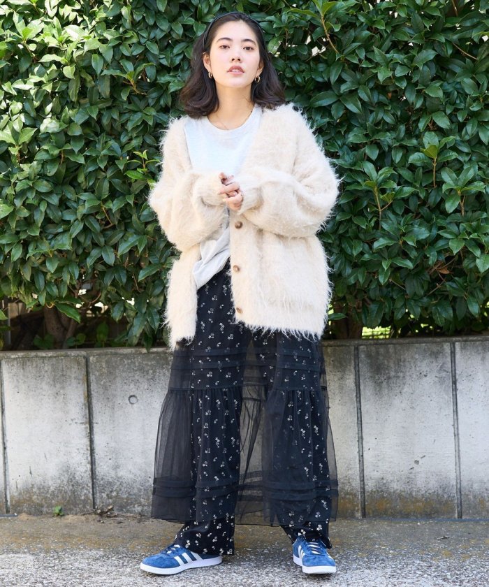 絨毛針織 V領開衫