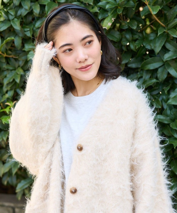 絨毛針織 V領開衫