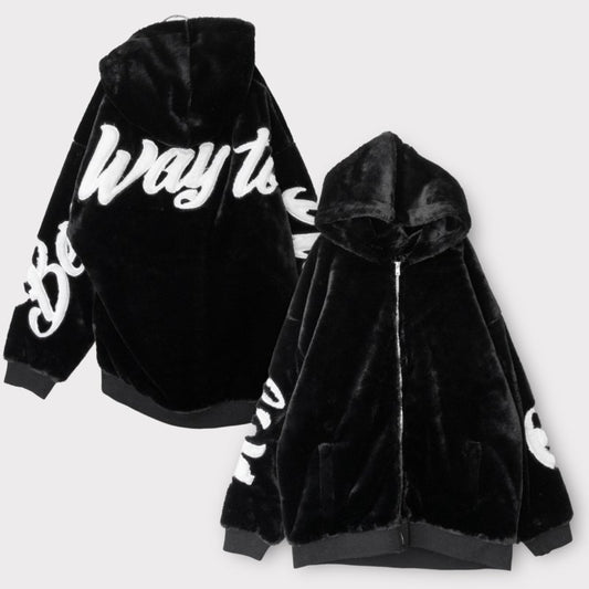 直線圖案標誌夾克 黑色 (CT6978BK)