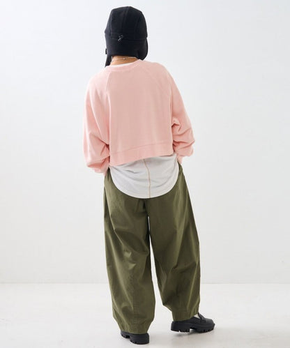 【套裝商品】裡毛 短款衛衣 長袖T恤 套裝